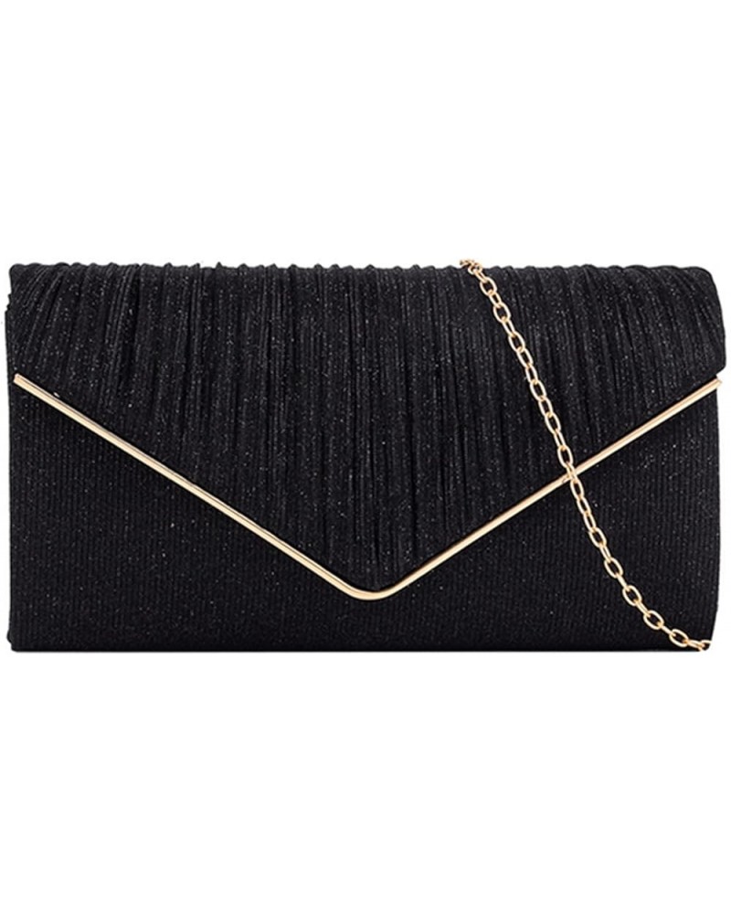 Glitter Clutch Purse Evening Handbag Formal Wedding Party Prom Bag 418 Black $16.49 Evening Bags