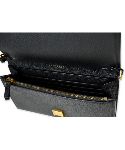 Womens 146467 Thea Pebbled Leather With Gold-tone Hardware Crossbody Bag With Flat Wallet Black $100.57 Crossbody Bags