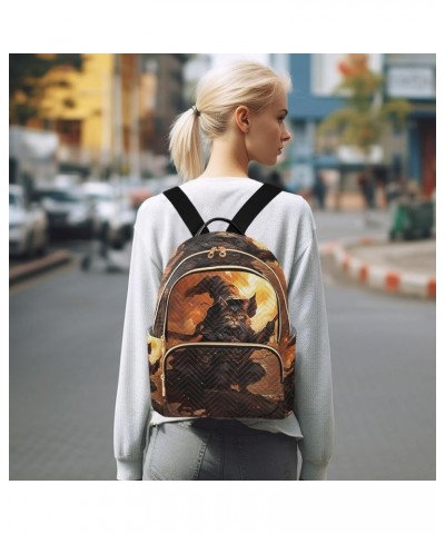 Cartoon Cat Pumpkins Quilted Backpack for Women Backpack Purses Small Travel Purse Halloween Cat Castle on Fire Medium $20.66...