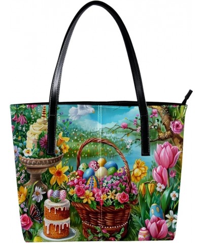 Tote Bag, Large Tote Bags for Women, Women's Tote Handbags, Happy Easter Garden Spring, Totes for Women Design 11172 $23.64 T...