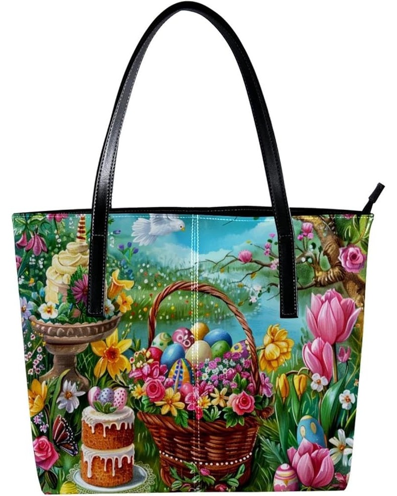 Tote Bag, Large Tote Bags for Women, Women's Tote Handbags, Happy Easter Garden Spring, Totes for Women Design 11172 $23.64 T...