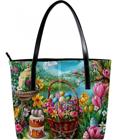 Tote Bag, Large Tote Bags for Women, Women's Tote Handbags, Happy Easter Garden Spring, Totes for Women Design 11172 $23.64 T...