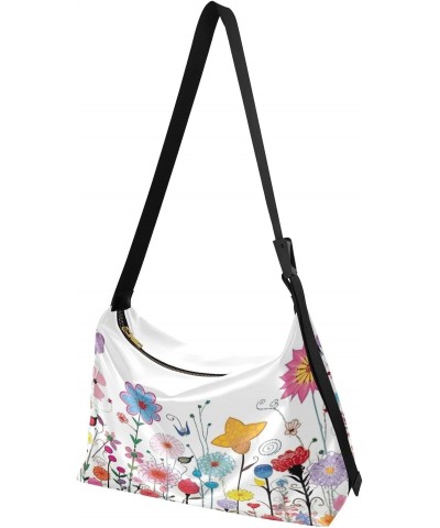 Colourful Flowers Shoulder Bag Purse for Women,Large Leather Handbag Crossbody Bags Adjustable Straps Tote Bag Hobo Bags90 $1...