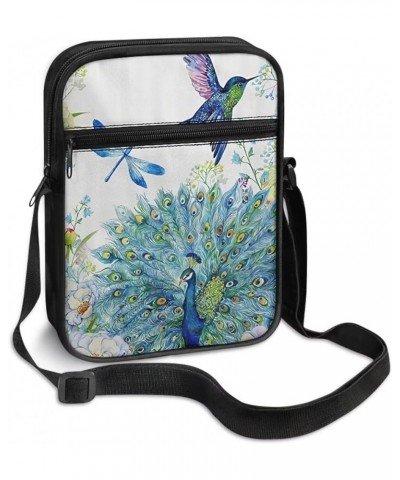 Womens Messenger Bag Small Crossbody Bags Phone Purse Wallet for Outdoor Hiking Sports Peacock Dragonfly $9.47 Crossbody Bags