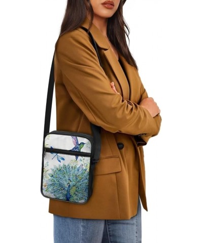 Womens Messenger Bag Small Crossbody Bags Phone Purse Wallet for Outdoor Hiking Sports Peacock Dragonfly $9.47 Crossbody Bags