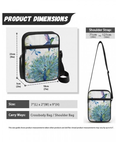 Womens Messenger Bag Small Crossbody Bags Phone Purse Wallet for Outdoor Hiking Sports Peacock Dragonfly $9.47 Crossbody Bags