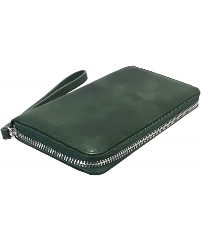 Zzfab Faux Leather Wallet Simple Slim one Zipper Wallet Green $7.94 Wallets