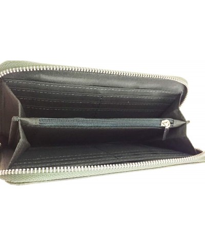 Zzfab Faux Leather Wallet Simple Slim one Zipper Wallet Green $7.94 Wallets