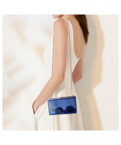 Women Clear Purse, Acrylic Evening Clutch Bag, Women Clear Purse Bag,Transparent Crossbody Shoulder Handle Handbag Blue $10.0...