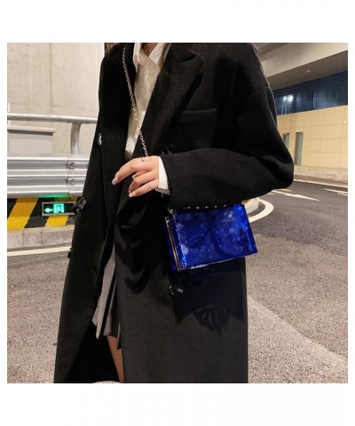 Women Clear Purse, Acrylic Evening Clutch Bag, Women Clear Purse Bag,Transparent Crossbody Shoulder Handle Handbag Blue $10.0...