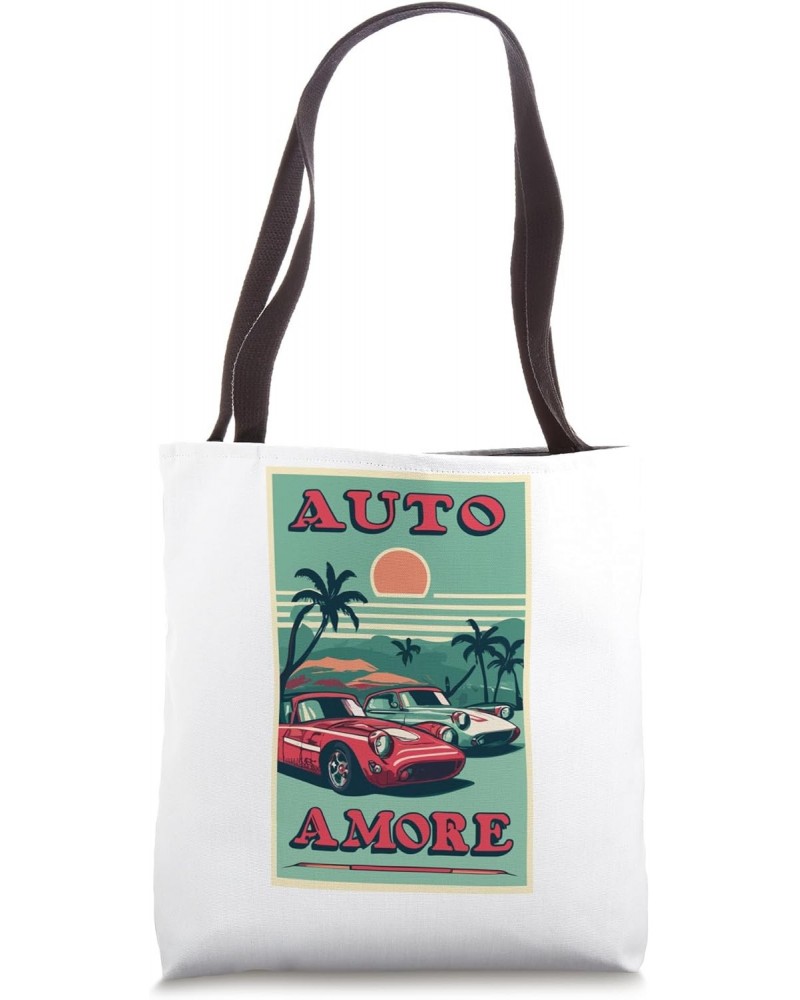 Retro Vintage Classic Cars "Auto Amore"-Automotive, Car Fans Tote Bag $9.87 Totes