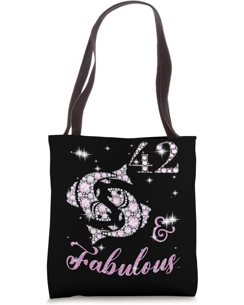 Women Pisces 42 And Fabulously Horoscopes 42th Happy B-day Tote Bag $13.77 Totes