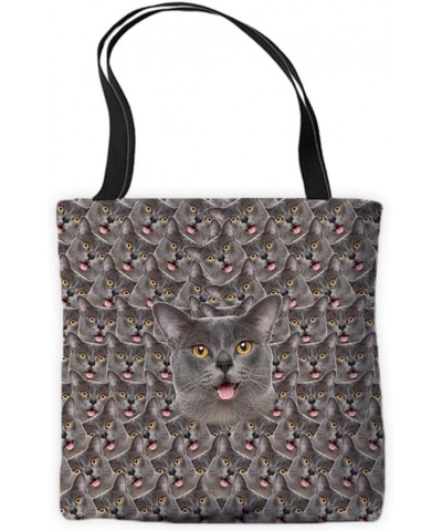 Cat Shoulder Bag Pet Animal Faces Heads Casual Handbag for Shopping Work Canvas Cat3 $10.00 Shoulder Bags