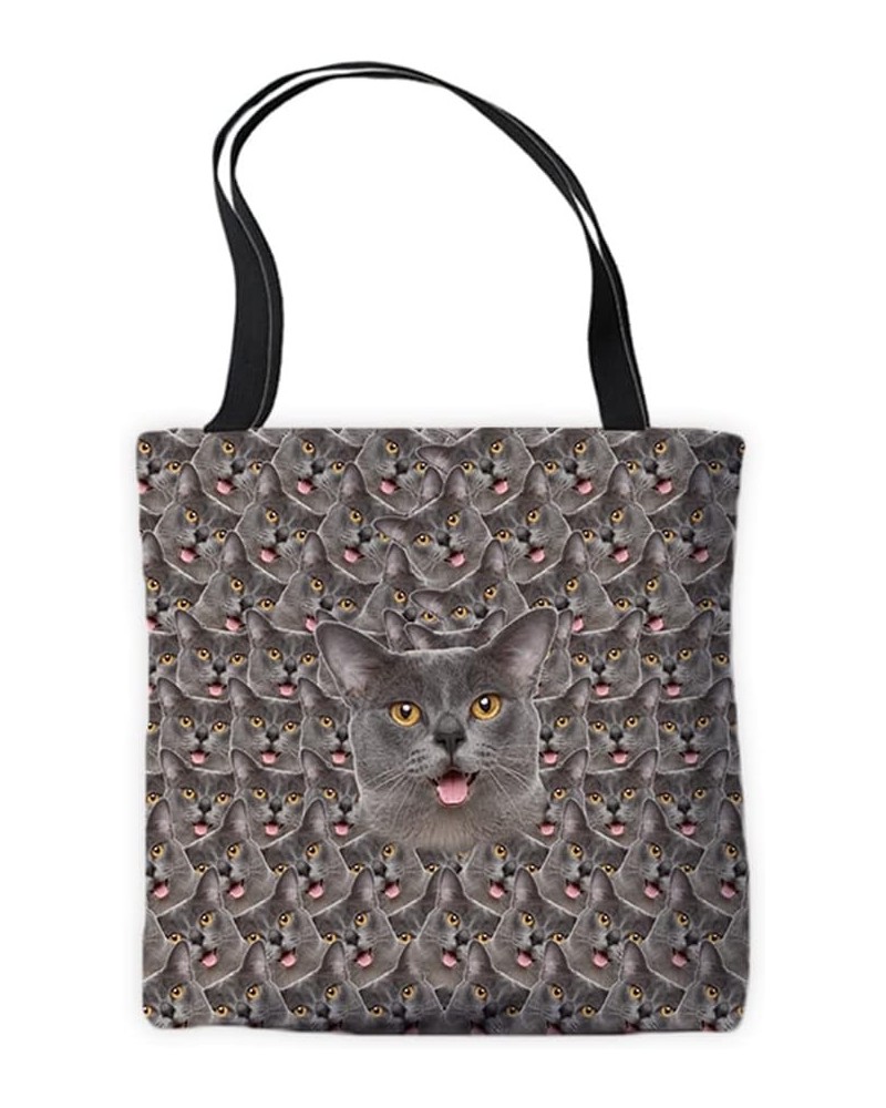 Cat Shoulder Bag Pet Animal Faces Heads Casual Handbag for Shopping Work Canvas Cat3 $10.00 Shoulder Bags