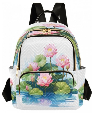 Water Lotus Pond Women Backpack Purse Travel Daypack Shoulder Bag $20.99 Backpacks