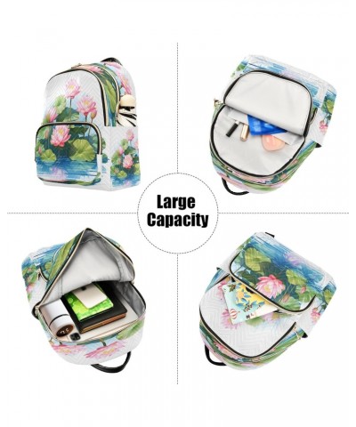 Water Lotus Pond Women Backpack Purse Travel Daypack Shoulder Bag $20.99 Backpacks