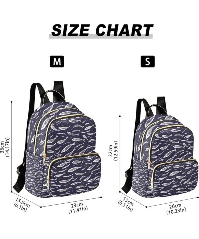 Mini Backpack Purse for Women, A Flock Of Swimming Fish Travel Bag Casual Daypack Shoulder Bag Medium $19.19 Backpacks