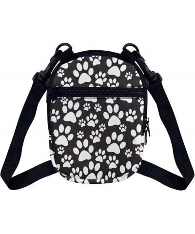 Mini Crossbody Purse for Girls Women Men Small Messenger Bag Cell Phone Purse Sling Shoulder Bag Paw Black White $10.25 Cross...