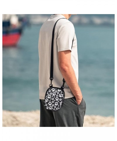 Mini Crossbody Purse for Girls Women Men Small Messenger Bag Cell Phone Purse Sling Shoulder Bag Paw Black White $10.25 Cross...