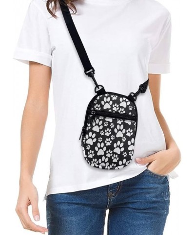 Mini Crossbody Purse for Girls Women Men Small Messenger Bag Cell Phone Purse Sling Shoulder Bag Paw Black White $10.25 Cross...