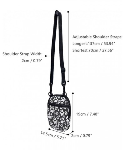 Mini Crossbody Purse for Girls Women Men Small Messenger Bag Cell Phone Purse Sling Shoulder Bag Paw Black White $10.25 Cross...