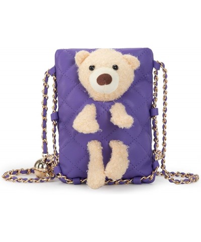 Small Crossbody Cell Phone Purses for Women CellPhone Wallet Bags with Chain Strap Bear Purple $6.75 Shoulder Bags