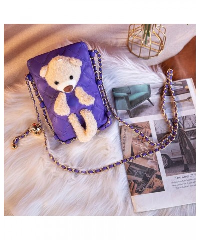 Small Crossbody Cell Phone Purses for Women CellPhone Wallet Bags with Chain Strap Bear Purple $6.75 Shoulder Bags