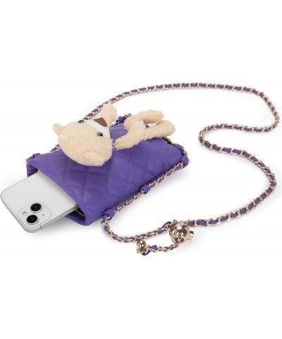 Small Crossbody Cell Phone Purses for Women CellPhone Wallet Bags with Chain Strap Bear Purple $6.75 Shoulder Bags