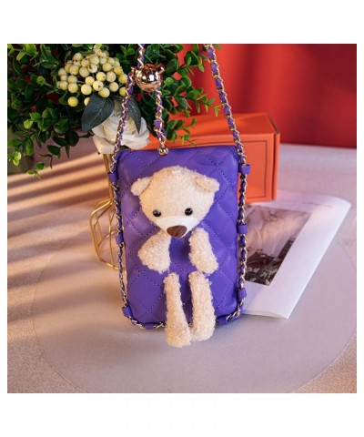 Small Crossbody Cell Phone Purses for Women CellPhone Wallet Bags with Chain Strap Bear Purple $6.75 Shoulder Bags