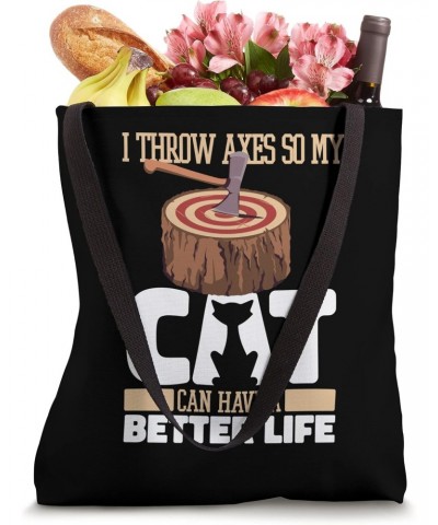 Axe Throwing Cat Woodsman Lumberjack - Axe Thrower Tote Bag $12.09 Totes