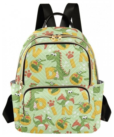 Backpack Purse for Women Dinosaur Alphabet, Mini Fashion Backpack Lightweight Casual Daypack Shoulder Bag Travel Backpack, Me...