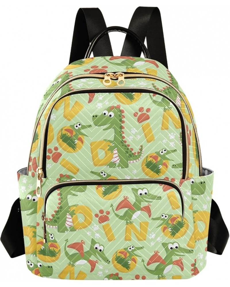 Backpack Purse for Women Dinosaur Alphabet, Mini Fashion Backpack Lightweight Casual Daypack Shoulder Bag Travel Backpack, Me...