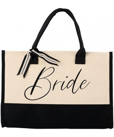 Classic Black and White Initial Canvas Tote Bags (A), 100% Cotton, 17" x 19" x 2 Bride $12.47 Totes