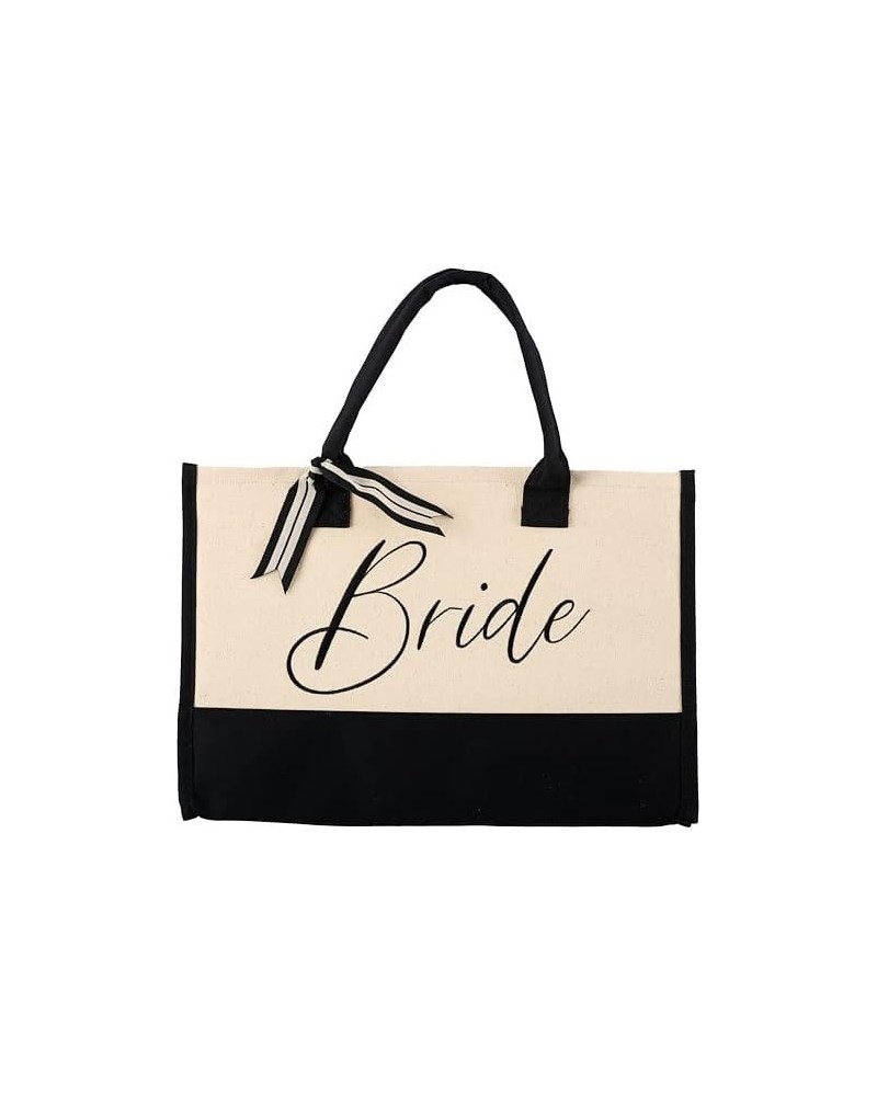 Classic Black and White Initial Canvas Tote Bags (A), 100% Cotton, 17" x 19" x 2 Bride $12.47 Totes