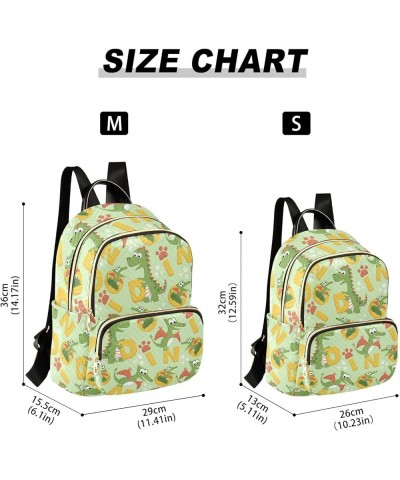 Backpack Purse for Women Dinosaur Alphabet, Mini Fashion Backpack Lightweight Casual Daypack Shoulder Bag Travel Backpack, Me...