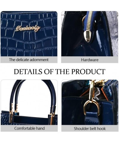 Women Fashion Top Handle Bag Adjustable Strap Shoulder Bag Faux Leather Handbag Large Capacity Plaid Tote Bags Blue $18.32 Totes