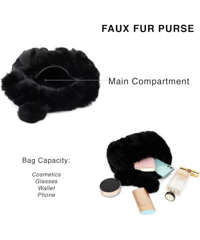 Furry Crossbody Bag for Women Trendy, Faux Fur Purses for Women, Travel Crossbody Purse, Hobo Bags for Women, H2147 Black $12...