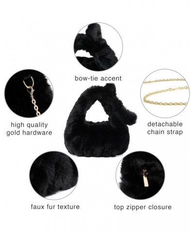 Furry Crossbody Bag for Women Trendy, Faux Fur Purses for Women, Travel Crossbody Purse, Hobo Bags for Women, H2147 Black $12...