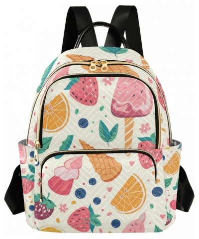 Small Backpack Purse for Women, Ice Cream Strawberry Travel Bag Casual Daypack Shoulder Bag Small $21.59 Backpacks