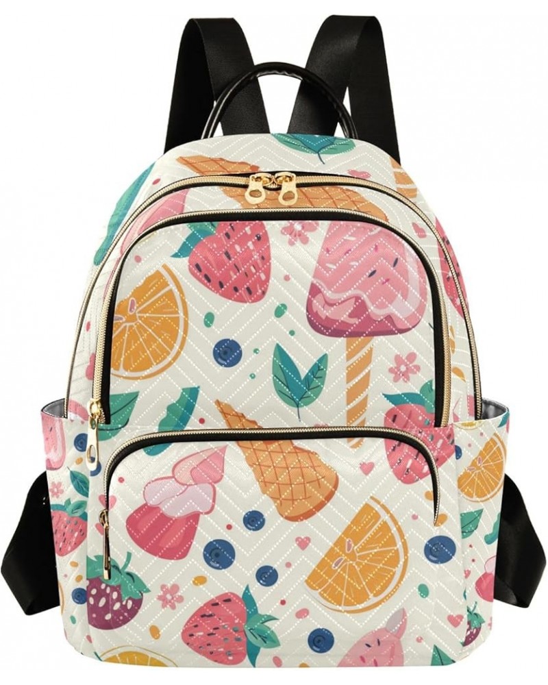 Small Backpack Purse for Women, Ice Cream Strawberry Travel Bag Casual Daypack Shoulder Bag Small $21.59 Backpacks