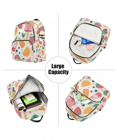 Small Backpack Purse for Women, Ice Cream Strawberry Travel Bag Casual Daypack Shoulder Bag Small $21.59 Backpacks