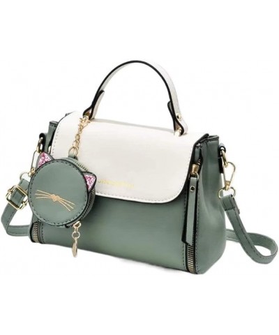 Women Cute Leather Shoulder Bag Cat Satchel Bag Fashion Luxury Designer Contrast Messenger Bags Tote Cat Purse Green $19.36 T...