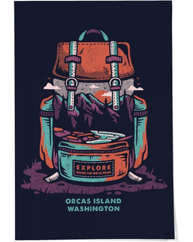 24x36 Inch Giclee Print, Orcas Island, Washington, Explore Where the Wifi is Weak, Backpack, Distressed $25.99 Backpacks