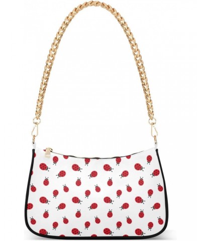 Ladybug Pattern Shoulder Bags for Women Small Handbags Mini Clutch Purse $16.49 Clutches