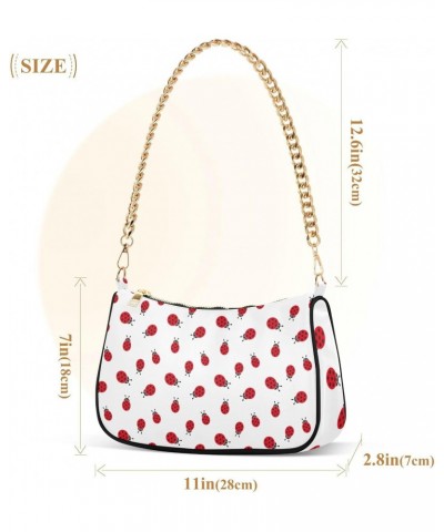 Ladybug Pattern Shoulder Bags for Women Small Handbags Mini Clutch Purse $16.49 Clutches