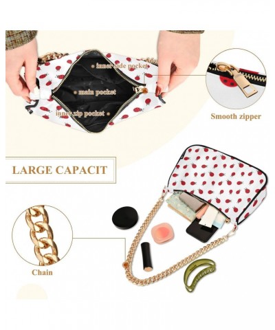 Ladybug Pattern Shoulder Bags for Women Small Handbags Mini Clutch Purse $16.49 Clutches