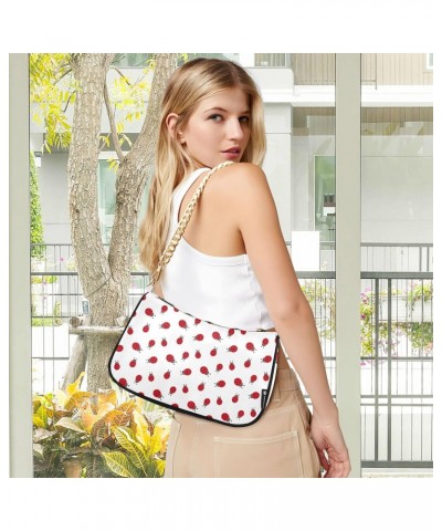 Ladybug Pattern Shoulder Bags for Women Small Handbags Mini Clutch Purse $16.49 Clutches