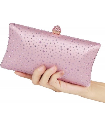 Women Handbags Rhinestone Party Prom Wedding Bride Evening Bags Crystal Party Clutch Purse Pink $12.00 Evening Bags