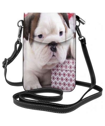 French Bulldog Pattern Women Small Cell Phone Purse Leather Shoulder Bags Card Holder Wallet Purse $25.68 Shoulder Bags