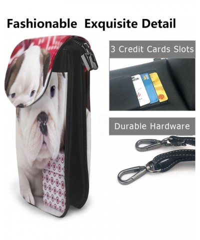 French Bulldog Pattern Women Small Cell Phone Purse Leather Shoulder Bags Card Holder Wallet Purse $25.68 Shoulder Bags